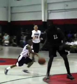 Julian Newman plays basketball