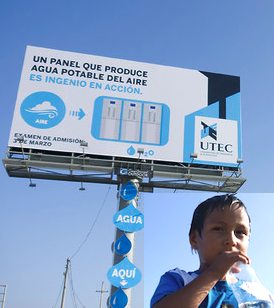 water creating billboard-Lima Peru